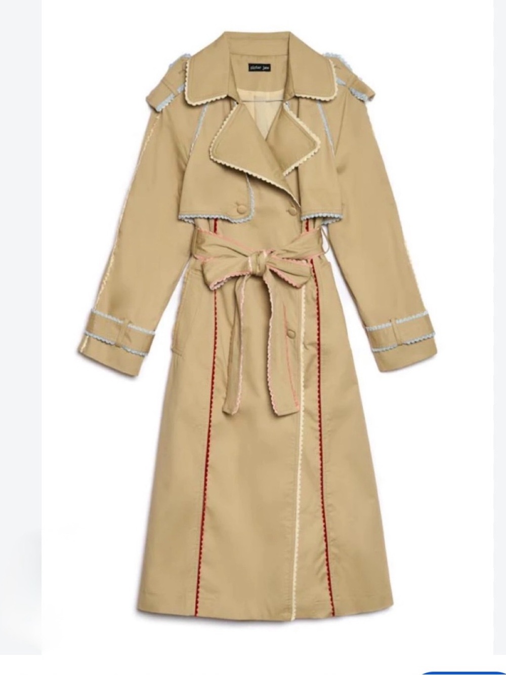 Sister Jane Orchard Scallop Trim Trench Coat